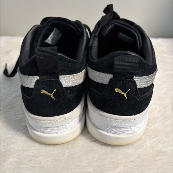 Puma Mayze Black Suede Platform Sneakers - Size 10 - Picture 3 of 8